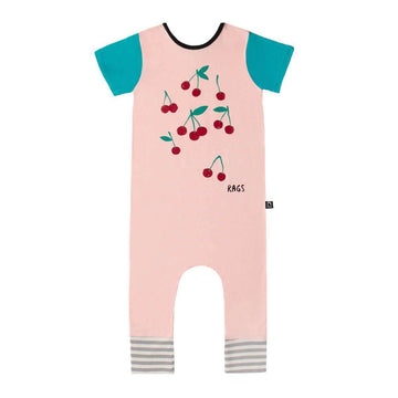 Short Sleeve Rag - 'Cherries' - English Rose