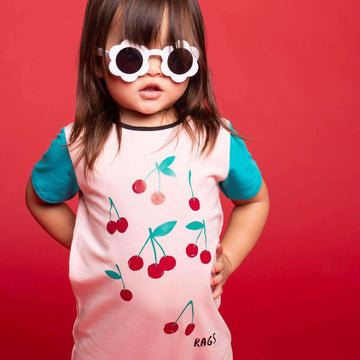Short Sleeve Rag - 'Cherries' - English Rose