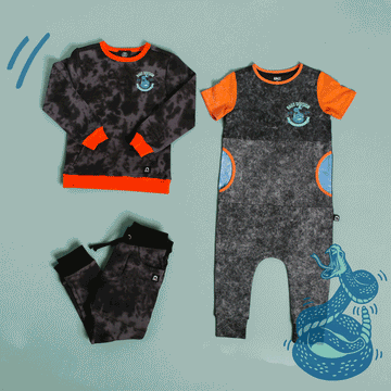 Kids Kangaroo Pocket Sweatshirt - 'Cobra RAGS Division' - Black Beauty & Obsidian Tie-Dye