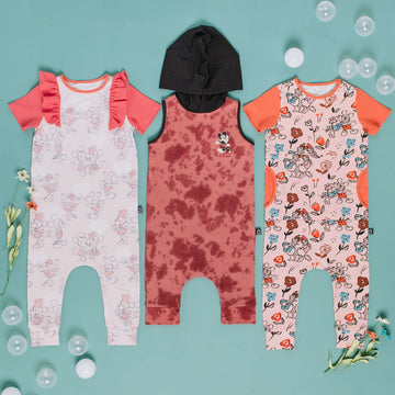Short Sleeve Ruffle Rag Romper - 'Mickey & Minnie Valentine's Couple' - Disney Collection from RAGS