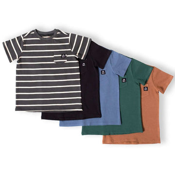 Short Sleeve Chest Pocket Kids Essentials Tee  - 'Kids Tee in Multiple Colors'