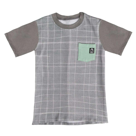 Short Sleeve Chest Pocket Tee - 'Sketchy Grid' - Griffin