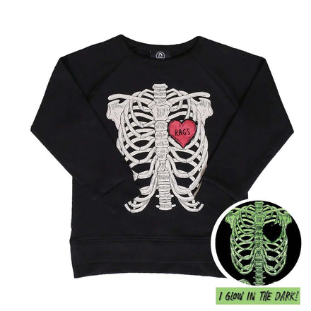 Kids Crewneck Sweatshirt - 'Skelly' - Black