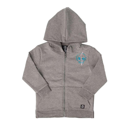 Kids Hoodie - 'Lightning Strikes' - Charcoal