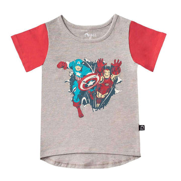 Kids OG Style Tee - 'Captain America & Iron Man' - Marvel Collection from Rags