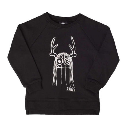 Kids Crewneck Sweatshirt - 'Trinny' - Black
