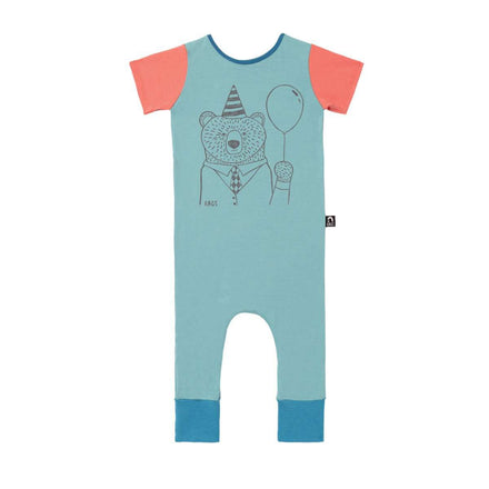 Short Sleeve Rag - 'Party Bear' - Stillwater Blue