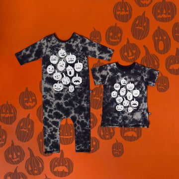 Short Sleeve Tee - 'Pumpkins' - Black Griffin Tie Dye