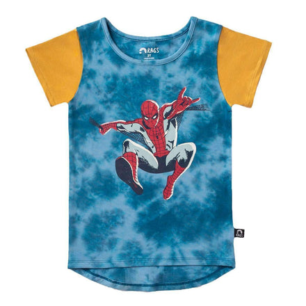 Kids OG Style Tee - 'SpiderMan' - Marvel Collection from Rags - Tie Dye