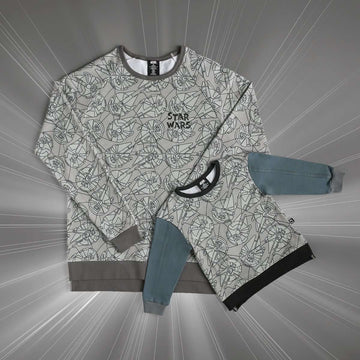 Unisex Adult Crewneck Sweatshirt - 'Millennium Falcon Print' - Star Wars Collection from RAGS