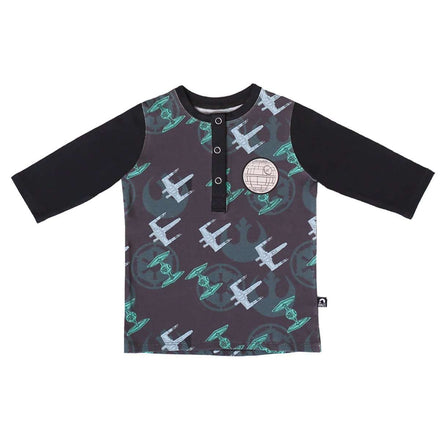 3/4 Sleeve Henley Tee - 'Starfighters' - Star Wars Collection from RAGS