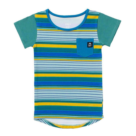 Kids OG Style Tee - 'Southwestern Stripe' - Jungle Green