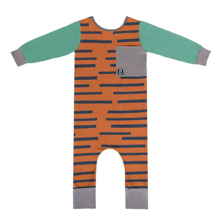 Long Sleeve Big Pocket Rag - 'Marker Stripe' - Sudan Brown