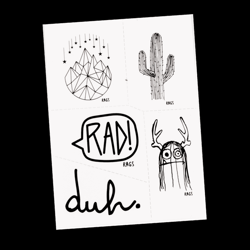 RAGS Temporary Tattoos - 'Tattoos'