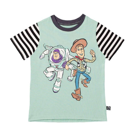 Short Sleeve Tee - 'Vintage Buzz and Woody' - Disney Toy Story Collection from RAGS  - Granite Green