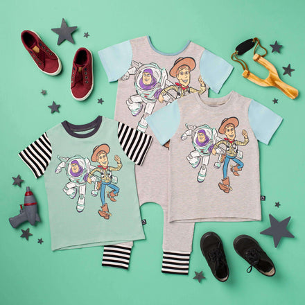 Short Sleeve Tee - 'Buzz and Woody' - Disney Toy Story Collection from RAGS  - Heather Grey